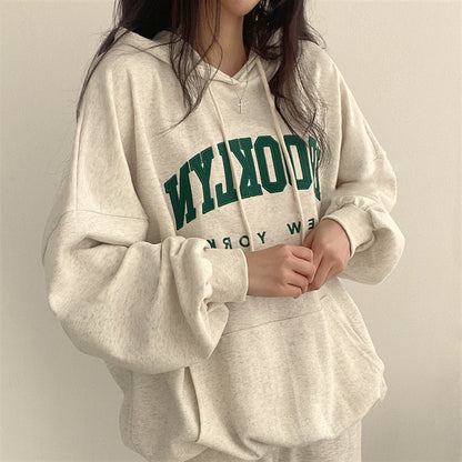 Letter Printed Female Hoodie - InsPrint