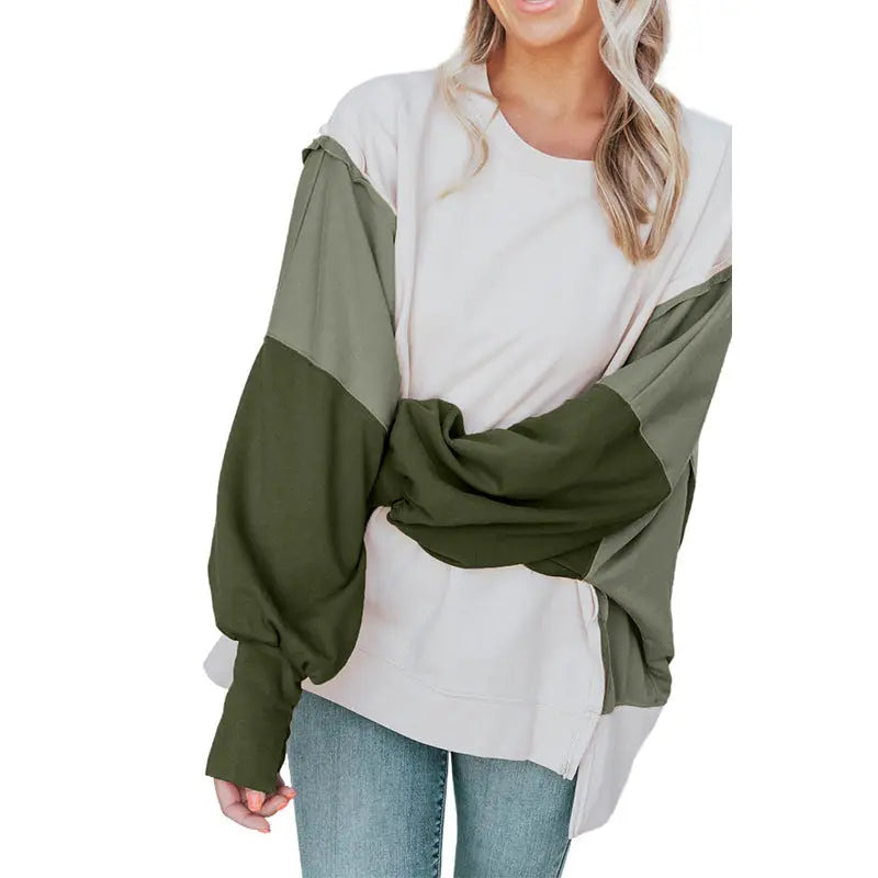 Round Neck Pullover For Women Casual Long Sleeve Sweatshirt Women - InsPrint