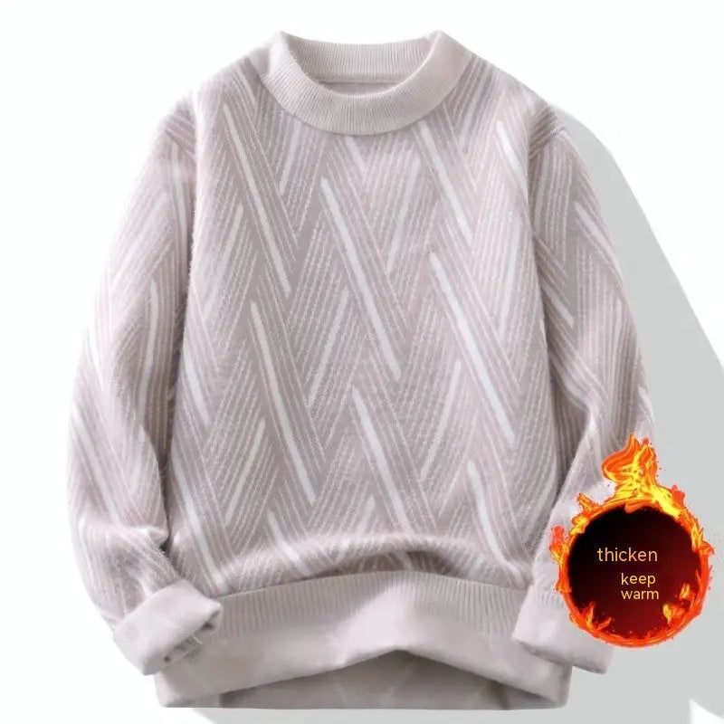 Round Neck Sweater Men's Winter Rhombus Sweater - InsPrint