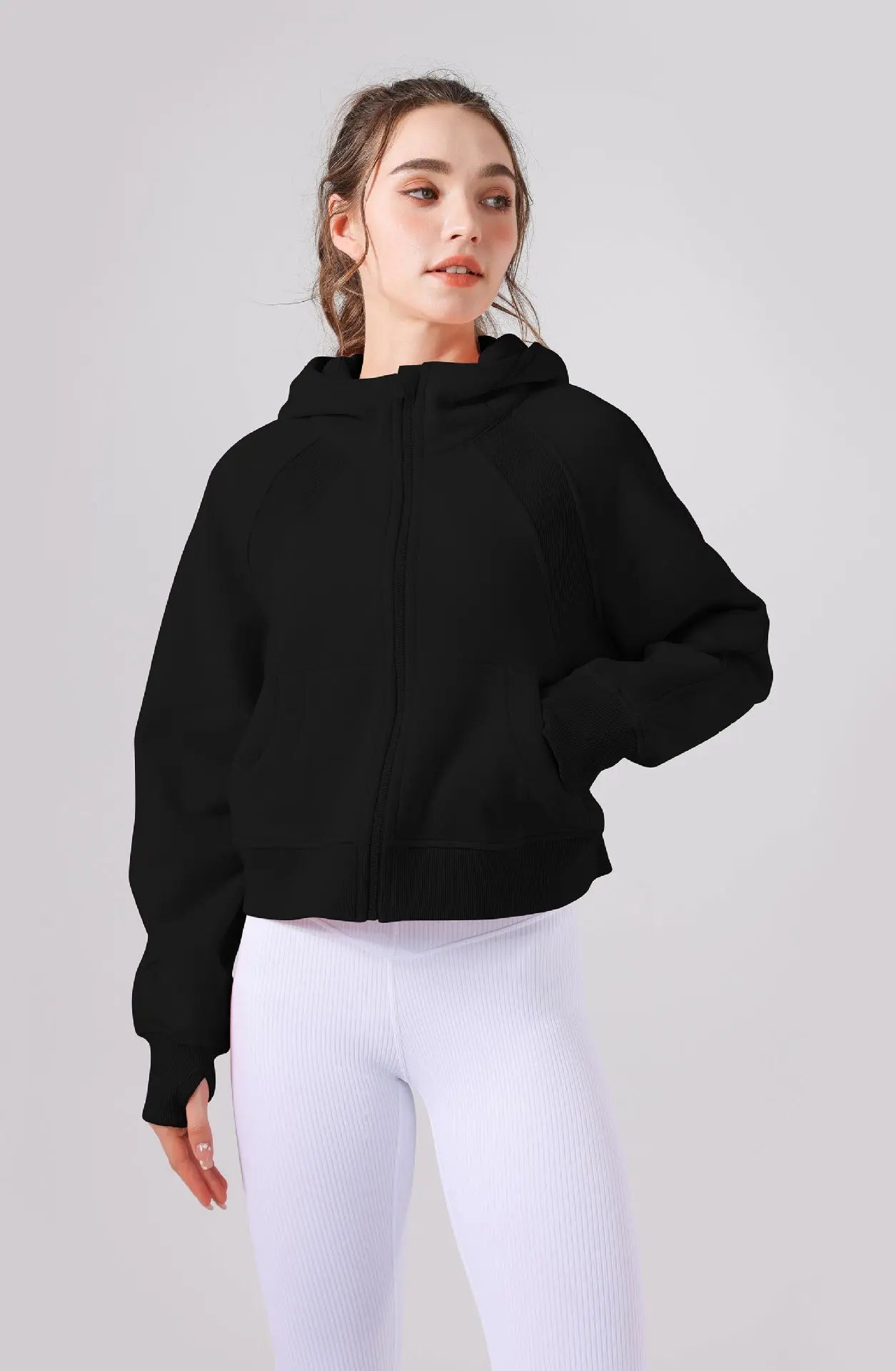 Fleece-lined Yoga Clothes Hooded Sweater Loose Thick Casual Zipper Sports Hoodie - InsPrint  - Fleece-lined Yoga Clothes Hooded Sweater Loose Thick Casual Zipper Sports Hoodie - InsPrint  - Fleece-lined Yoga Clothes Hooded Sweater Loose Thick Casual Zipper Sports Hoodie - InsPrint -  - #tag1# - Fleece-lined Yoga Clothes Hooded Sweater Loose Thick Casual Zipper Sports Hoodie - InsPrint