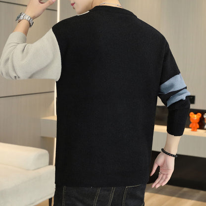 Color-block Crew Neck Warm Sweater Men CJWY1912078