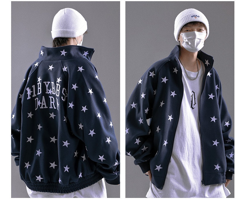 Autumn New Cardigans Star Hoodie Men Loose CJWY1912078