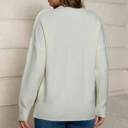 Women's Fashionable Pullover Long-sleeved Sweater Top - InsPrint