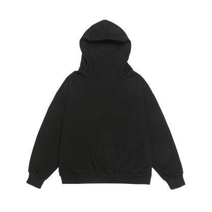 Masked Turtleneck Hooded Loose Pullover Coat Shell Jacket - InsPrint