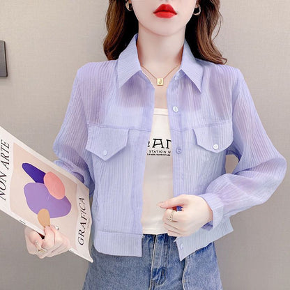 Loose Summer Short Chiffon Shirt For Women CJWY1912078