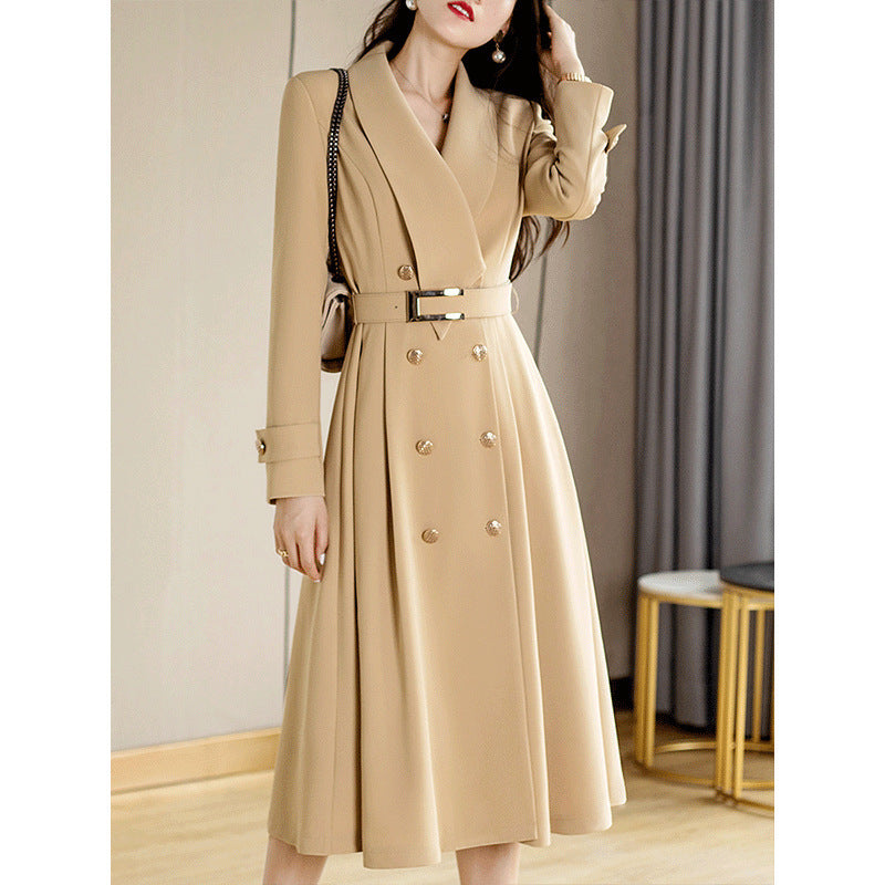 Spring And Autumn Elegant Khaki Women's Mid-length Fashionable High-grade Jacket CJWY1912078