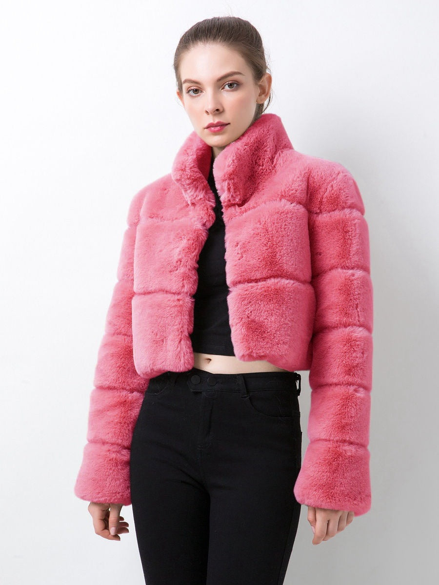 Imitation Fur Imitation Horizontal Stitching Fur Jacket CJWY1912078