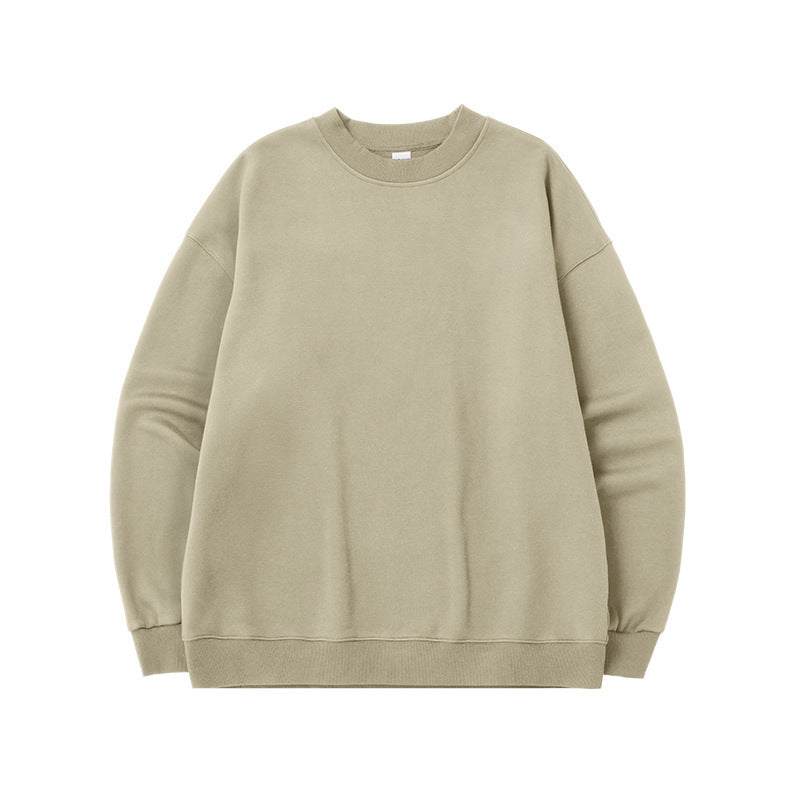 Men's Single-layer Fleece-lined Round Neck Sweatshirt - InsPrint -   - 