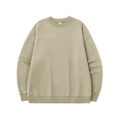 Men's Single-layer Fleece-lined Round Neck Sweatshirt - InsPrint -   - 