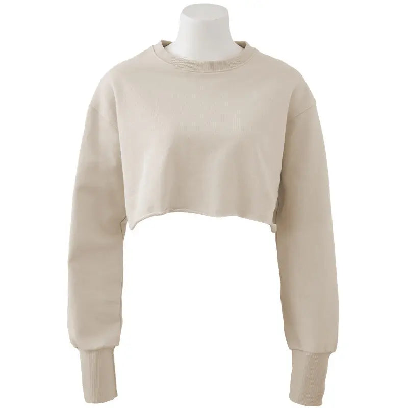 Women's Fashion Solid Color Short Sweatshirt - InsPrint