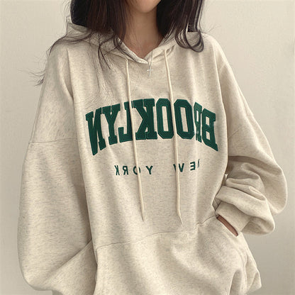 Letter Printed Female Hoodie - InsPrint