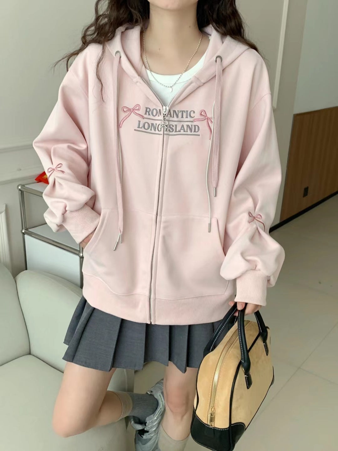 Machine Embroidery Loose Zipper Hoodie for Summer CJWY1912078