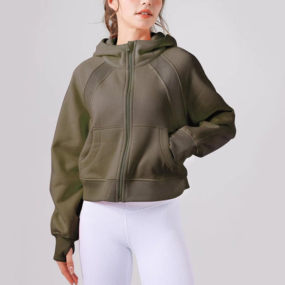 Fleece-lined Yoga Clothes Hooded Sweater Loose Thick Casual Zipper Sports Hoodie - InsPrint  - Fleece-lined Yoga Clothes Hooded Sweater Loose Thick Casual Zipper Sports Hoodie - InsPrint -   - Fleece-lined Yoga Clothes Hooded Sweater Loose Thick Casual Zipper Sports Hoodie - InsPrint