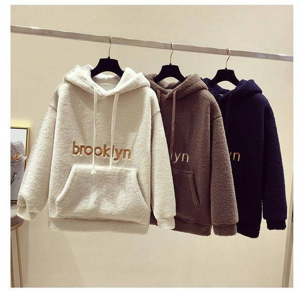 Student Loose Plus Fleece Hooded Sweater hoodie CJWY1912078