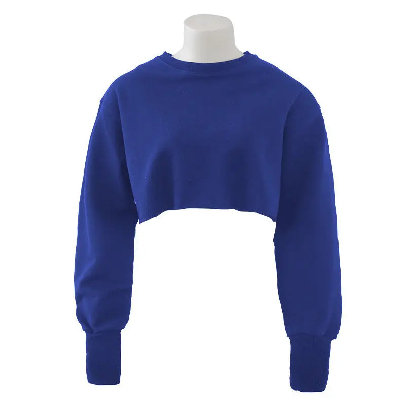 Women's Fashion Solid Color Short Sweatshirt - InsPrint